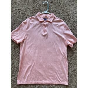 Charles Tyrwhitt Heathered Orange Linen‎ Cotton Polo Shirt Mens Large